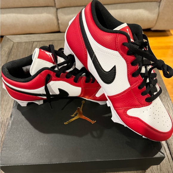 jordan 1 football cleats red
